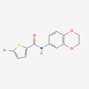 molecular formula C13H10BrNO3S B3488092 5-bromo-N-(2,3-dihydro-1,4-benzodioxin-6-yl)-2-thiophenecarboxamide 