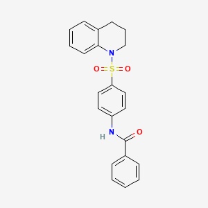 molecular formula C22H20N2O3S B3488096 N-[4-(3,4-dihydro-1(2H)-quinolinylsulfonyl)phenyl]benzamide 