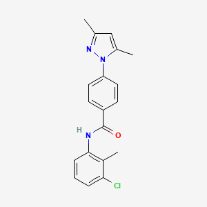 molecular formula C19H18ClN3O B3488116 N-(3-chloro-2-methylphenyl)-4-(3,5-dimethylpyrazol-1-yl)benzamide 