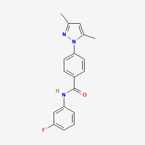 4-(3,5-dimethyl-1H-pyrazol-1-yl)-N-(3-fluorophenyl)benzamide