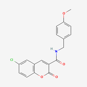 molecular formula C18H14ClNO4 B3488145 6-CHLORO-N-[(4-METHOXYPHENYL)METHYL]-2-OXO-2H-CHROMENE-3-CARBOXAMIDE 