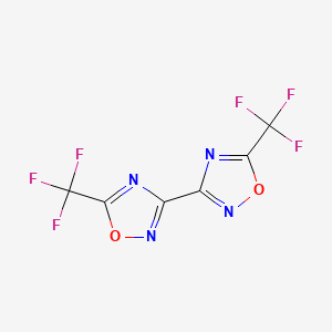 molecular formula C6F6N4O2 B3488188 5,5'-bis(trifluoromethyl)-3,3'-bi-1,2,4-oxadiazole 