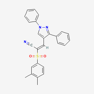 2-[(3,4-dimethylphenyl)sulfonyl]-3-(1,3-diphenyl-1H-pyrazol-4-yl)acrylonitrile