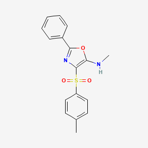 molecular formula C17H16N2O3S B3488203 N-methyl-4-(4-methylphenyl)sulfonyl-2-phenyl-1,3-oxazol-5-amine 