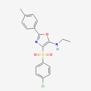 molecular formula C18H17ClN2O3S B3488205 4-[(4-chlorophenyl)sulfonyl]-N-ethyl-2-(4-methylphenyl)-1,3-oxazol-5-amine 