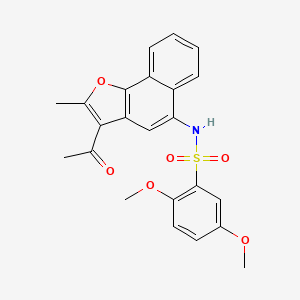 molecular formula C23H21NO6S B3488206 N-{3-Acetyl-2-methylnaphtho[1,2-B]furan-5-YL}-2,5-dimethoxybenzene-1-sulfonamide 