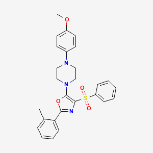 1-(4-methoxyphenyl)-4-[2-(2-methylphenyl)-4-(phenylsulfonyl)-1,3-oxazol-5-yl]piperazine