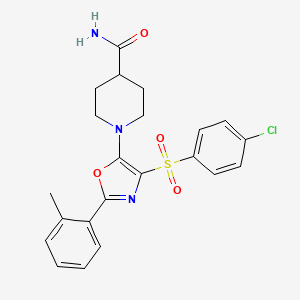 1-[4-[(4-chlorophenyl)sulfonyl]-2-(2-methylphenyl)-1,3-oxazol-5-yl]-4-piperidinecarboxamide