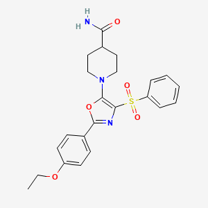 1-[2-(4-ethoxyphenyl)-4-(phenylsulfonyl)-1,3-oxazol-5-yl]-4-piperidinecarboxamide