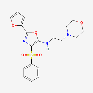 2-(2-Furyl)-5-[(2-morpholin-4-ylethyl)amino]-4-(phenylsulfonyl)-1,3-oxazole