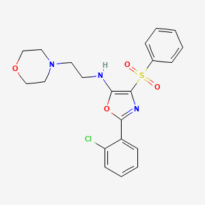 molecular formula C21H22ClN3O4S B3488268 2-(2-chlorophenyl)-N-[2-(4-morpholinyl)ethyl]-4-(phenylsulfonyl)-1,3-oxazol-5-amine 