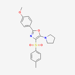 2-(4-methoxyphenyl)-4-[(4-methylphenyl)sulfonyl]-5-(1-pyrrolidinyl)-1,3-oxazole