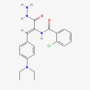 molecular formula C20H23ClN4O2 B3488284 2-CHLORO-N-[(1Z)-2-[4-(DIETHYLAMINO)PHENYL]-1-(HYDRAZINECARBONYL)ETH-1-EN-1-YL]BENZAMIDE 