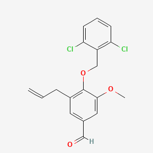 molecular formula C18H16Cl2O3 B3488352 3-allyl-4-[(2,6-dichlorobenzyl)oxy]-5-methoxybenzaldehyde 