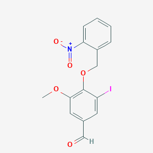 molecular formula C15H12INO5 B3488358 3-Iodo-5-methoxy-4-[(2-nitrophenyl)methoxy]benzaldehyde 