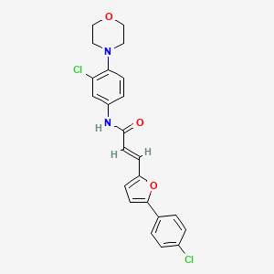 molecular formula C23H20Cl2N2O3 B3488376 N-[3-chloro-4-(4-morpholinyl)phenyl]-3-[5-(4-chlorophenyl)-2-furyl]acrylamide 