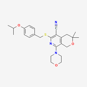 6-[(4-isopropoxybenzyl)thio]-3,3-dimethyl-8-(4-morpholinyl)-3,4-dihydro-1H-pyrano[3,4-c]pyridine-5-carbonitrile