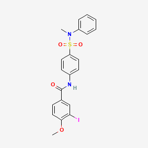 molecular formula C21H19IN2O4S B3488447 3-iodo-4-methoxy-N-(4-{[methyl(phenyl)amino]sulfonyl}phenyl)benzamide 