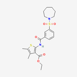 ETHYL 2-[3-(AZEPANE-1-SULFONYL)BENZAMIDO]-4,5-DIMETHYLTHIOPHENE-3-CARBOXYLATE