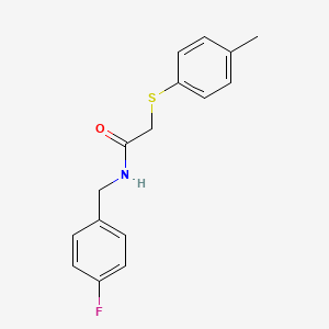 molecular formula C16H16FNOS B3488465 N-(4-fluorobenzyl)-2-[(4-methylphenyl)thio]acetamide 