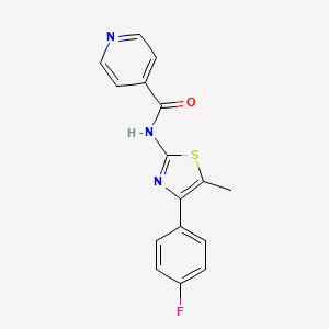 N-[4-(4-FLUOROPHENYL)-5-METHYL-13-THIAZOL-2-YL]PYRIDINE-4-CARBOXAMIDE