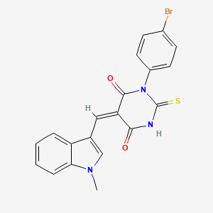 1-(4-BROMOPHENYL)-5-[(E)-1-(1-METHYL-1H-INDOL-3-YL)METHYLIDENE]-2-THIOXODIHYDRO-4,6(1H,5H)-PYRIMIDINEDIONE