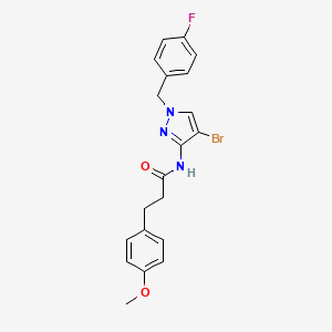 N-{4-BROMO-1-[(4-FLUOROPHENYL)METHYL]-1H-PYRAZOL-3-YL}-3-(4-METHOXYPHENYL)PROPANAMIDE