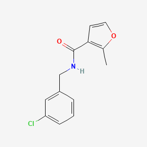 molecular formula C13H12ClNO2 B3488609 N-[(3-chlorophenyl)methyl]-2-methylfuran-3-carboxamide 