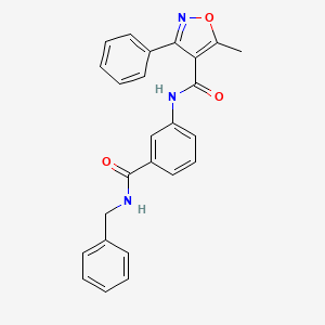 molecular formula C25H21N3O3 B3488644 N-[3-(BENZYLCARBAMOYL)PHENYL]-5-METHYL-3-PHENYL-12-OXAZOLE-4-CARBOXAMIDE 