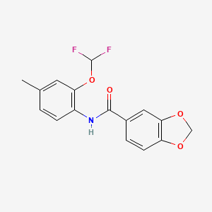 N-[2-(difluoromethoxy)-4-methylphenyl]-1,3-benzodioxole-5-carboxamide