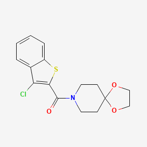 molecular formula C16H16ClNO3S B3488714 8-[(3-chloro-1-benzothien-2-yl)carbonyl]-1,4-dioxa-8-azaspiro[4.5]decane 