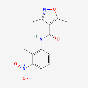 molecular formula C13H13N3O4 B3488737 3,5-dimethyl-N-(2-methyl-3-nitrophenyl)-1,2-oxazole-4-carboxamide 