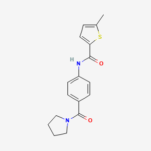 5-methyl-N-[4-(pyrrolidine-1-carbonyl)phenyl]thiophene-2-carboxamide