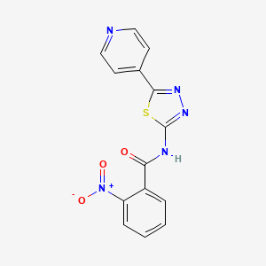 molecular formula C14H9N5O3S B3488793 2-nitro-N-[5-(4-pyridinyl)-1,3,4-thiadiazol-2-yl]benzamide 