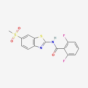 molecular formula C15H10F2N2O3S2 B3488811 2,6-difluoro-N-[6-(methylsulfonyl)-1,3-benzothiazol-2-yl]benzamide 