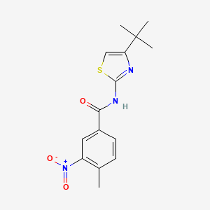 molecular formula C15H17N3O3S B3488814 N-(4-tert-butyl-1,3-thiazol-2-yl)-4-methyl-3-nitrobenzamide 