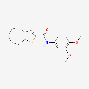 molecular formula C18H21NO3S B3488877 N-(3,4-dimethoxyphenyl)-5,6,7,8-tetrahydro-4H-cyclohepta[b]thiophene-2-carboxamide 