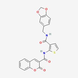 N-(3-{[(1,3-benzodioxol-5-ylmethyl)amino]carbonyl}-2-thienyl)-2-oxo-2H-chromene-3-carboxamide