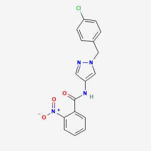 N-{1-[(4-CHLOROPHENYL)METHYL]-1H-PYRAZOL-4-YL}-2-NITROBENZAMIDE