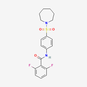 molecular formula C19H20F2N2O3S B3488946 N-[4-(1-azepanylsulfonyl)phenyl]-2,6-difluorobenzamide 