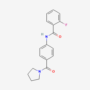 2-fluoro-N-[4-(1-pyrrolidinylcarbonyl)phenyl]benzamide