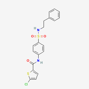 molecular formula C19H17ClN2O3S2 B3489037 5-chloro-N-{4-[(2-phenylethyl)sulfamoyl]phenyl}thiophene-2-carboxamide 