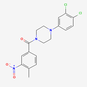 molecular formula C18H17Cl2N3O3 B3489069 [4-(3,4-Dichlorophenyl)piperazin-1-yl](4-methyl-3-nitrophenyl)methanone 