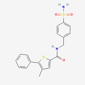 4-methyl-5-phenyl-N-[(4-sulfamoylphenyl)methyl]thiophene-2-carboxamide