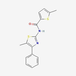 molecular formula C16H14N2OS2 B3489121 5-METHYL-N-(5-METHYL-4-PHENYL-13-THIAZOL-2-YL)THIOPHENE-2-CARBOXAMIDE 