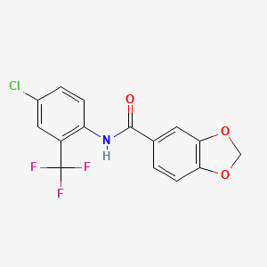 N-[4-chloro-2-(trifluoromethyl)phenyl]-1,3-benzodioxole-5-carboxamide