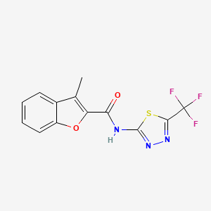 3-methyl-N-[5-(trifluoromethyl)-1,3,4-thiadiazol-2-yl]-1-benzofuran-2-carboxamide