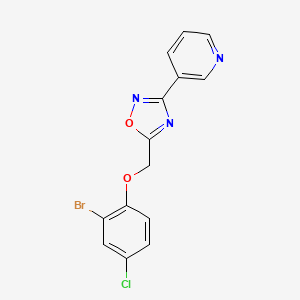 3-{5-[(2-bromo-4-chlorophenoxy)methyl]-1,2,4-oxadiazol-3-yl}pyridine