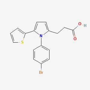 molecular formula C17H14BrNO2S B3489221 3-[1-(4-bromophenyl)-5-(2-thienyl)-1H-pyrrol-2-yl]propanoic acid 