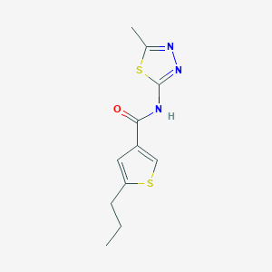 molecular formula C11H13N3OS2 B3489243 N-(5-methyl-1,3,4-thiadiazol-2-yl)-5-propyl-3-thiophenecarboxamide 